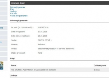 Tel Drum solicită intrarea în faliment