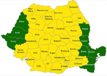 Atenție! Cod galben de furtuni și ploi torențiale