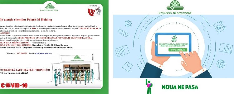 Plata prin virament bancar și facturi on-line la cerere, de la Polaris