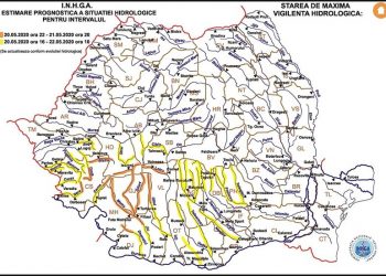 Cod galben de inundații pe râurile Călmățui și Vedea