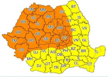 Nu scăpăm de ploi. Altă atenționare de Cod galben în Teleorman și alte 24 de județe