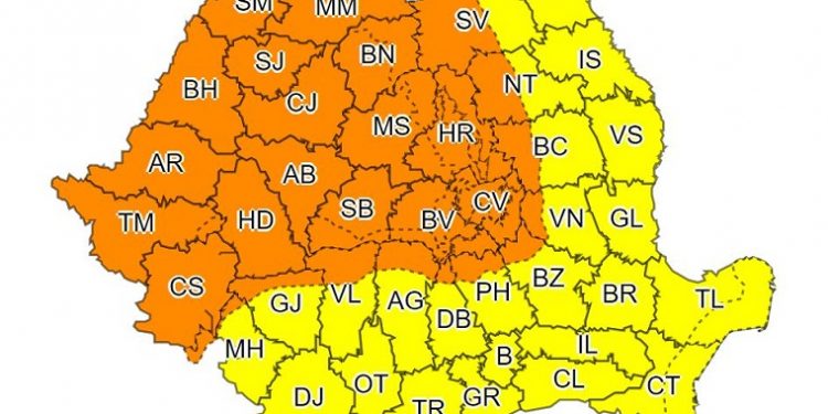 Nu scăpăm de ploi. Altă atenționare de Cod galben în Teleorman și alte 24 de județe