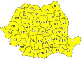 Cod galben de vânt puternic în Teleorman