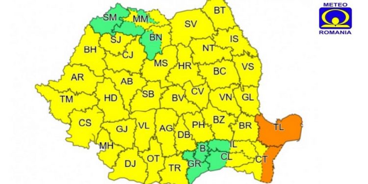 Atenție! Județul Teleorman sub incidența unui cod galben de ploi