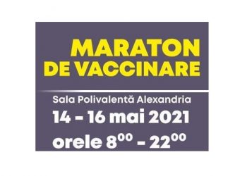 Maraton de vaccinare în Teleorman. Imunizare fără programare, în perioada 14-16 mai, la Sala Polivalentă din Alexandria