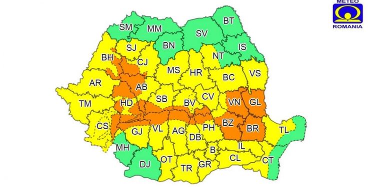 Avertizare meteo! Cod galben de ploi în Teleorman