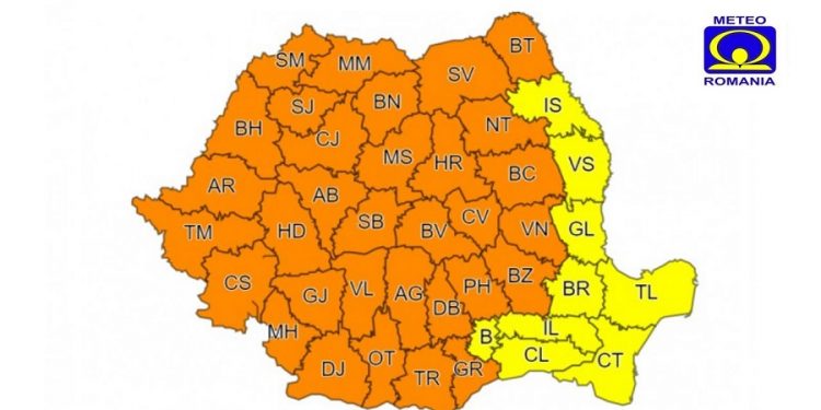 Atenție! Cod portocaliu de ploi și vijelii