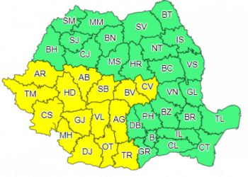 Cod galben de furtuni puternice în Teleorman