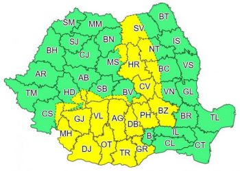 Alertă meteo | Cod galben de ploi în Teleorman