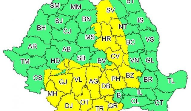 Alertă meteo | Cod galben de ploi în Teleorman