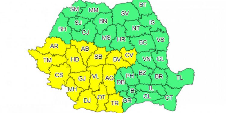 Cod galben de furtuni puternice în Teleorman