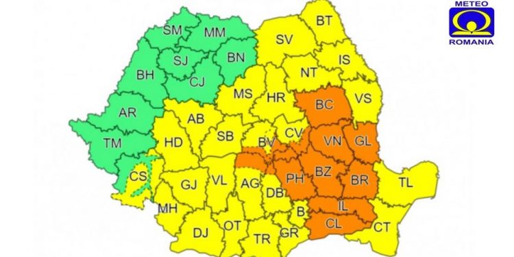 A fost prelungit codul galben de precipitații și instabilitate atmosferică.