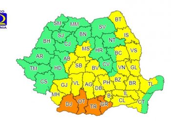 Județul Teleorman sub incidența a două coduri. Cod portocaliu de caniculă și cod galben de ploi și vijelii