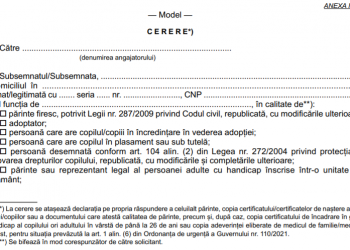 Părinții pot beneficia de zile libere plătite. Cererea și declarația pe propria răspundere au fost publicate