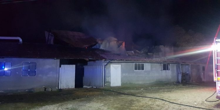 Pompierii roșioreni în acțiune în localitatea Seaca, județul Olt