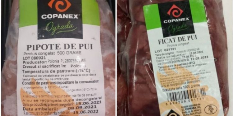 Pipote și ficat de pui cu Salmonella, retrase din magazinele Penny și Profi