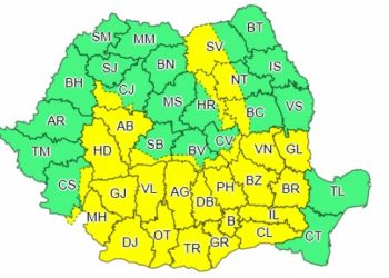 Cod galben în Teleorman. Meteorologii anunță vânt și grindină
