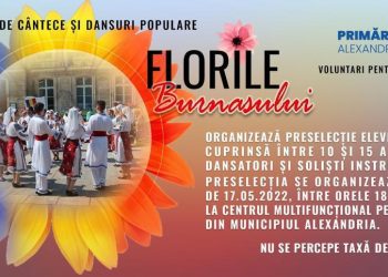 ANUNȚ  Preselecție pentru ansamblul de cântece și dansuri populare ”Florile Burnasului”, la Alexandria