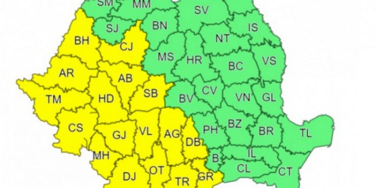 Ploi torențiale și vijelii, în Teleorman. Meteorologii au emis cod galben