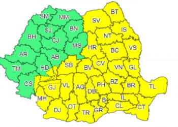 Avertizare Cod galben de furtuni valabilă și în Teleorman