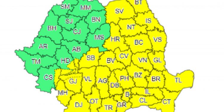 Avertizare Cod galben de furtuni valabilă și în Teleorman