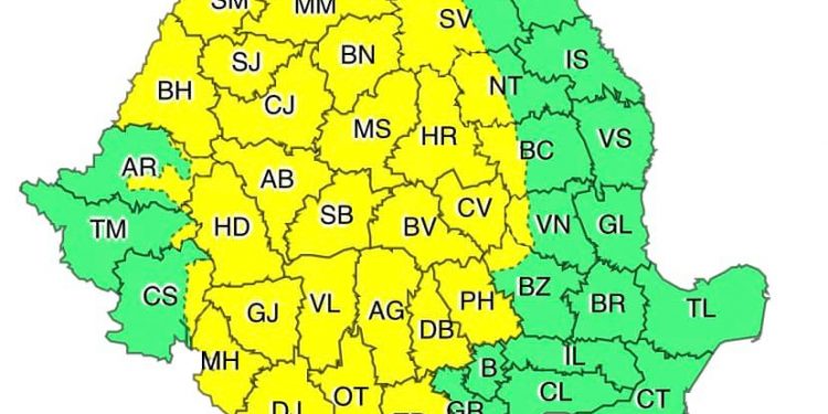 Cod galben de vânt și ploi, în Teleorman