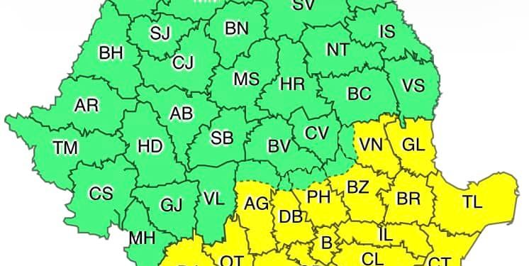 Caniculă urmată de ploi și vânt, în Teleorman. Prognoza meteo