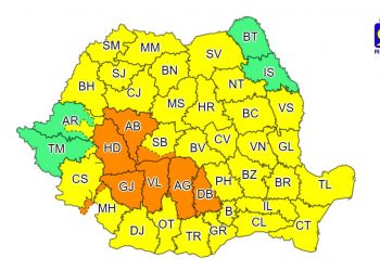 Cod galben de ploi, în Teleorman. Prognoza meteo