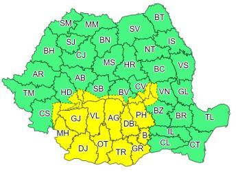 Cod galben în Teleorman: Ploaie, lapoviță și local se va depune polei