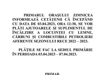 Anunț Primăria Zimnicea