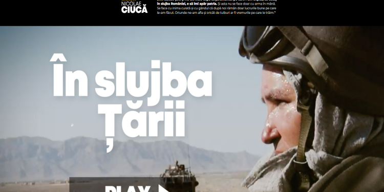 Nicolae Ciucă dezvăluie coperta cărții sale, „În slujba țării”, într-un clip video