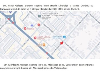 Proiect de hotărâre: sens unic pe unele tronsoane ale străzilor Frații Golești, Mărășești și Veteranilor, din municipiul Alexandria