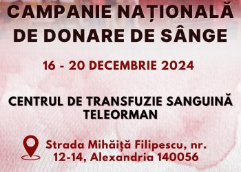 Campanie de donare de sânge la Centrul de Transfuzie Sanguină Teleorman