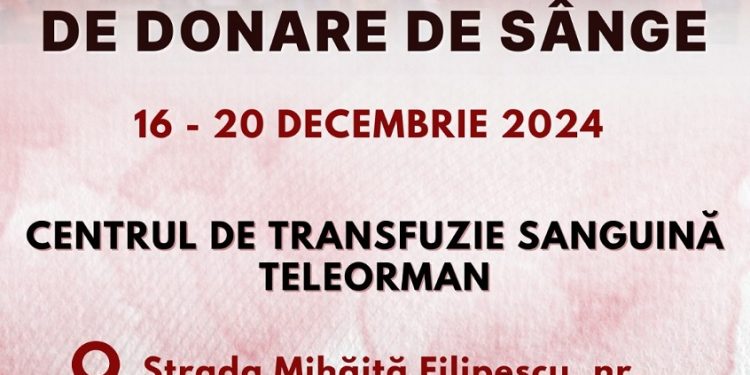 Campanie de donare de sânge la Centrul de Transfuzie Sanguină Teleorman
