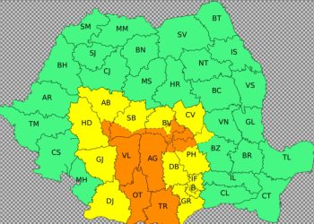 Teleorman: Cod portocaliu de furtuni, vânt puternic, grindină de mari dimensiuni și averse importante cantitativ