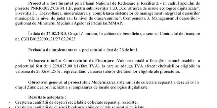 Primăria Orașului Zimnicea: Comunicat de Presă